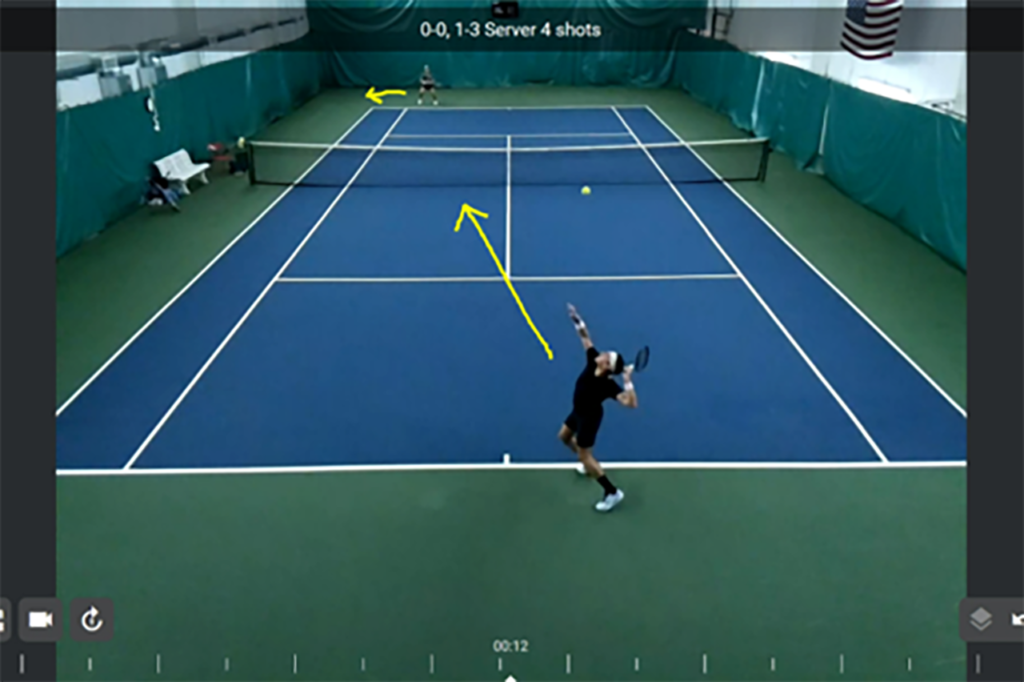 Video analysis with mark ups from AccuTennis automated singles match